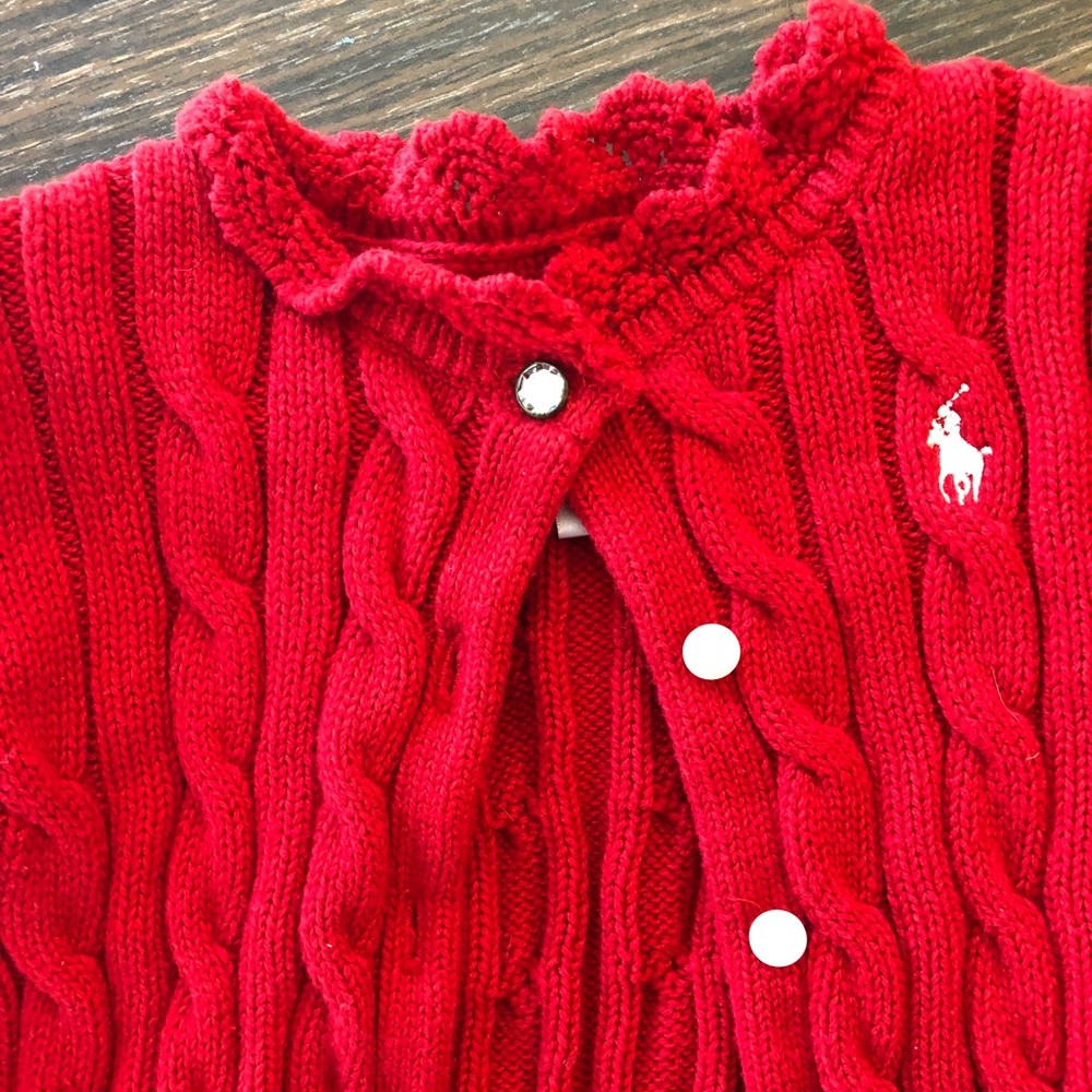 Red Ralph Lauren Cardigan Sweater Size:  9 months